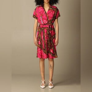 Ralph Lauren Horse Bit V Neck Pink Knee Length Dress